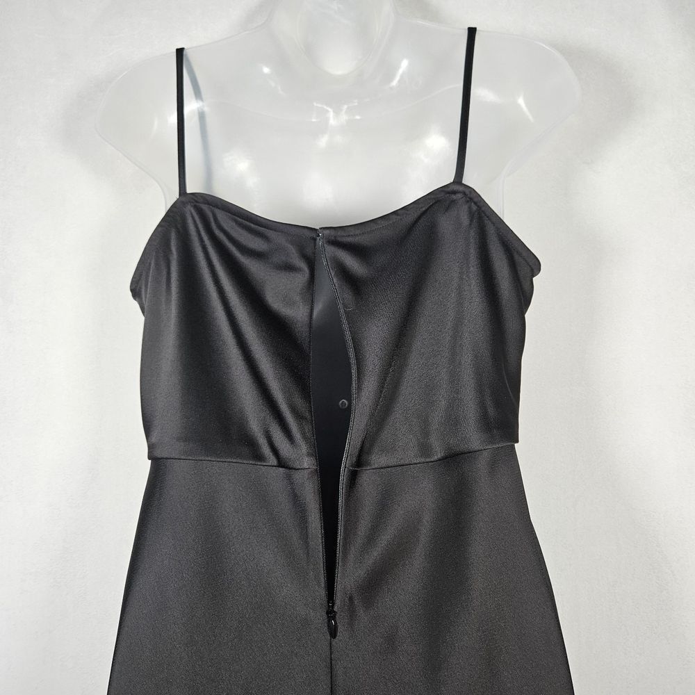 Anthropologie BHLDN Dress 8 Cali Satin Black Midi Slip Strappy Bridesmaid Prom - Picture 14 of 16